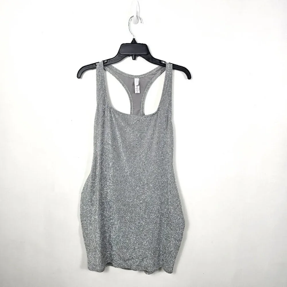 SKIMS Glitter Swim Metallic Dress Cover Up 2X Nickel Silver
